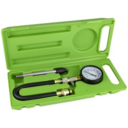 Compressiomètre Essence – 0 à 21 BAR – Manomètre Double Lecture avec Valve de Décompression et Adaptateur Universel