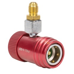 Adaptateur rapide R1234YF haute pression rouge pour gaz réfrigérant – Connexion sécurisée en laiton pour climatisation A/C