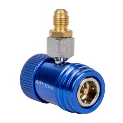 Adaptateur rapide R1234YF basse pression bleu pour gaz réfrigérant – Connexion sécurisée en laiton pour systèmes A/C auto