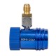 Adaptateur rapide R1234YF basse pression bleu pour gaz réfrigérant – Connexion sécurisée en laiton pour systèmes A/C auto
