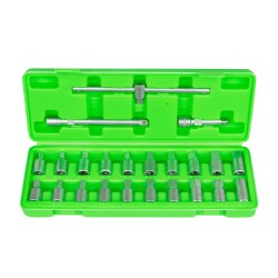Coffret de 23 douilles de vidange en CrV pour entretien automobile – hexagonales, carrées