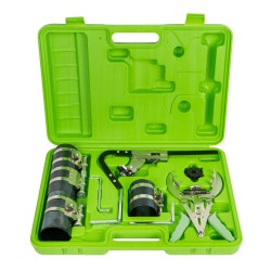 Coffret 9 pièces pour montage et compression d’anneaux de piston – ouverture 50 à 175 mm, avec pinces et colliers à cliquet