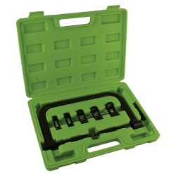 Coffret démonte soupapes universel avec compresseur de ressorts et 5 adaptateurs pour voitures et motos – 16 à 30 mm