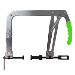 Lève-soupapes universel pour moteurs avec ouverture réglable 45–145 mm et adaptateurs Ø25 et Ø30 mm