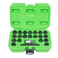 Coffret 22 pièces pour démontage de vis de sécurité de jantes Audi – compatible avec la majorité des modèles du groupe VW/Audi