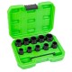 Coffret de 11 douilles twist 3/8" pour extraction d’écrous endommagés – tailles de 10 à 19 mm