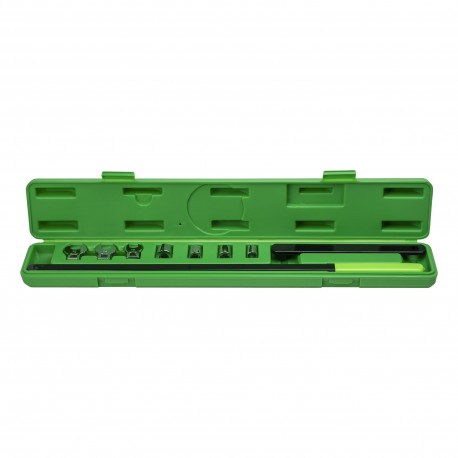 Jeu de clés universelles pour blocage de poulies – 9 pièces avec leviers 230/585 mm et embouts carrés 1/2" et 3/8"