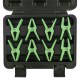 Kit de 8 pinces plates avec fixateur pour le blocage de tuyaux flexibles – Ø 8, 10, 13 mm
