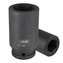 Douille impact longue 6 pans 3/4" 36 mm – en CR-MO haute résistance – idéale pour les clés à chocs et les travaux intensifs