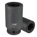 Douille impact longue 6 pans 3/4" 36 mm – en CR-MO haute résistance – idéale pour les clés à chocs et les travaux intensifs
