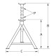 Chandelle à vis 12T avec selle massive – Hauteur réglable de 320 à 500 mm – Base 230 mm – Structure acier robuste