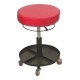 Tabouret d’atelier réglable avec coussin mousse, plateau métallique et 4 roulettes pivotantes – Hauteur 430 à 550 mm