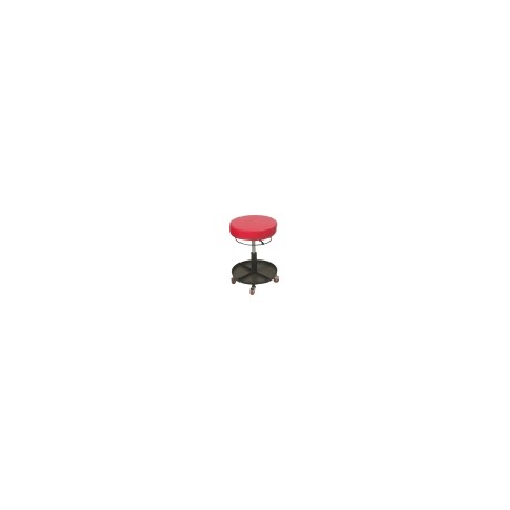 Tabouret d’atelier réglable avec coussin mousse, plateau métallique et 4 roulettes pivotantes – Hauteur 430 à 550 mm