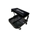Chariot de visite monobloc HDPE 6 roues avec appui-tête – Capacité 100 kg – Structure robuste et légère pour garage ou atelier