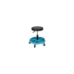 Tabouret d’atelier réglable à vérin pneumatique – charge 150 kg – assise épaisse Ø 350 mm avec porte-outils intégré