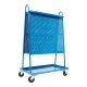 Chariot porte-outils mobile 1000x580x1600mm avec 2 panneaux perforés pour rangement d’atelier