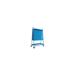 Chariot porte-outils mobile 1000x580x1600mm avec 2 panneaux perforés pour rangement d’atelier