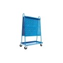 Chariot porte-outils mobile 1000x580x1600mm avec 2 panneaux perforés pour rangement d’atelier