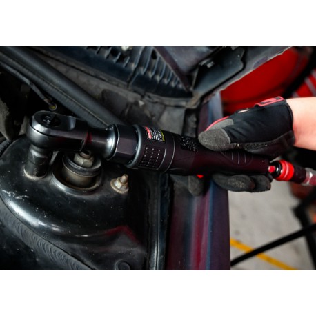 Cliquet pneumatique 3/8" (47,6 Nm) – Moteur à engrenages 3 roues – Vitesse variable – Échappement 360° – Longueur 220 mm