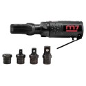 Mini cliquet pneumatique 54 Nm avec têtes interchangeables 1/4", 3/8", 1/2" et embouts 1/4" – 134 mm