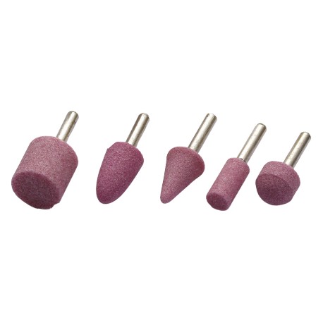 Lot de meules sur tige 6 mm – W220, W187, A22, A12, A5 – pour ébavurage, finition, affûtage sur meuleuses droites