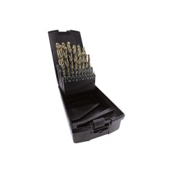 Coffret forets HSS-E cobalt 5 % Ø1 à Ø13 mm – 25 pièces – haute résistance pour inox et matériaux durs