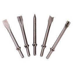 Jeu de 5 burins pour burineur pneumatique – emmanchement rond Ø10 mm – compatibilité SC4101 à SC4105