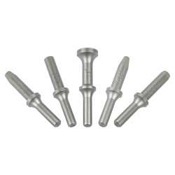 Jeu de 5 burins pour rivets – emmanchement rond Ø10 mm – acier chrome-molybdène – finition sablée – SC9403R à SC9432R