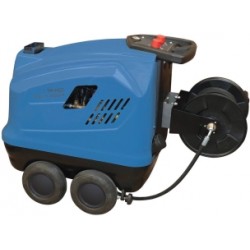 Nettoyeur HP eau chaude 380V – 200 bar – 15 l/min – avec enrouleur 20 m et lance turbo – usage intensif – Total Stop