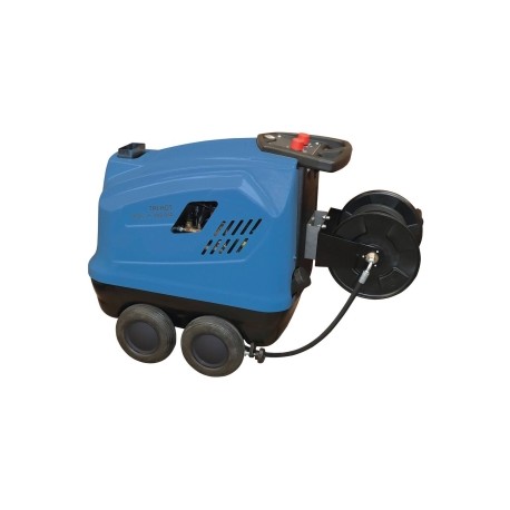 Nettoyeur HP eau chaude 380V – 200 bar – 15 l/min – avec enrouleur 20 m et lance turbo – usage intensif – Total Stop