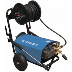 Nettoyeur HP 380V 150 bar 21 l/min – Moteur 7,5CV, enrouleur 20m, lance turbo, pompe radiale pro
