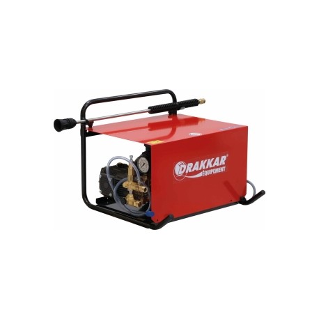Nettoyeur HP mural 380V 90 bar 21 l/min – Pompe radiale pro, moteur 5,5CV, capot de protection, flexible tressé 10m