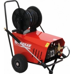 Nettoyeur HP 380V 230 bar 14 l/min – Moteur 7,5CV, enrouleur 20m, lance turbo, pompe radiale pro, usage intensif 5 à 7h/jour