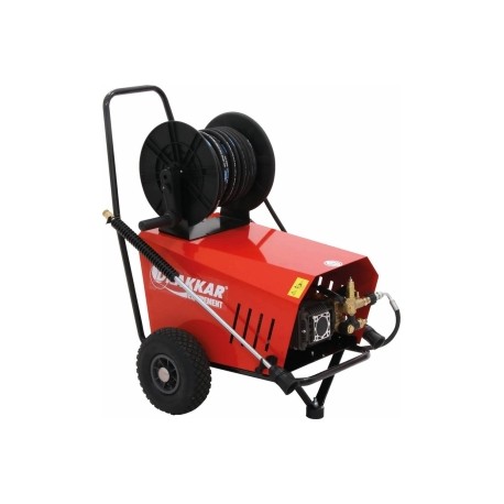 Nettoyeur HP 380V 230 bar 14 l/min – Moteur 7,5CV, enrouleur 20m, lance turbo, pompe radiale pro, usage intensif 5 à 7h/jour
