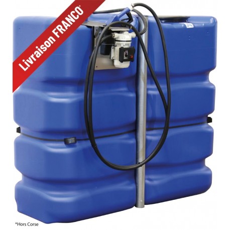 Cuve de stockage PEHD 2000L pour Adblue avec pompe et pistolet automatique