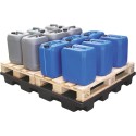 Bac de rétention 240L avec caillebotis 100% PE – Hauteur 150 mm – Format 2 palettes – Charge 2000 kg - LIVRAISON OFFERTE