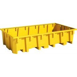 Bac de rétention 1330L en PEHD pour rayonnage L2680mm – passage de fourches – largeur adaptée – LIVRAISON GRATUITE
