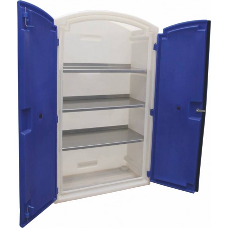 Armoire de rétention DRAKKAR 100% PEHD 3 étagères inox pour produits corrosifs