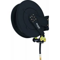 Enrouleur automatique fixe gros débit 10m gasoil/GNR – tuyau Ø25mm – raccord 1" – structure acier robuste