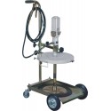 Ensemble pneumatique pour tonnelet de graisse 50 à 60 kg avec chariot 4 roues, tuyau 4 m et pistolet orientable
