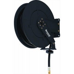 Enrouleur graisse automatique 12m - 1/4" 400 bar avec tuyau caoutchouc 2 tresses – bras réglable - LIVRAISON GRATUITE
