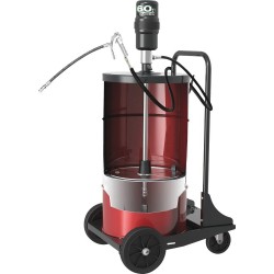 Ensemble pneumatique graisse 60:1 – pour fût 12 à 30kg – pistolet + tuyau 4m + chariot 4 roues – 1500 g/min - LIVRAISON OFFERTE
