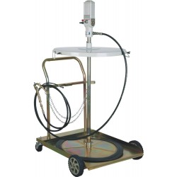 Ensemble pompe graisse pneumatique 200kg 50:1 avec pistolet, tuyau 4m et chariot à 4 roues – débit 600g/min - LIVRAISON GRATUITE