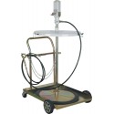 Ensemble avec pompe pneumatique pour futs de graisse 200 kg 50:1 avec chariot 4 roues, pistolet, tuyau 4 m et plateau