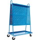 Chariot porte-outils mobile 1000x580x1600mm avec 2 panneaux perforés pour rangement d’atelier