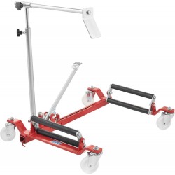 Chariot hydraulique mobile pour roues poids lourds – capacité 200kg, centrage rapide, pneus jusqu’à 350mm de largeur
