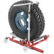 Chariot hydraulique mobile pour roues poids lourds – capacité 200kg, centrage rapide, pneus jusqu’à 350mm de largeur