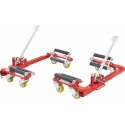 Lot de 2 chariots de manutention mécaniques 550kg pour voitures accidentées – Rouleaux larges jusqu’à 220mm