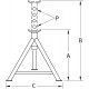 Chandelle à vis 12T avec selle massive – Hauteur réglable de 320 à 500 mm – Base 230 mm – Structure acier robuste
