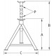 Chandelle à goupille en acier 3 tonnes avec 5 positions de réglage – Hauteur réglable de 346 à 510 mm – Structure robuste